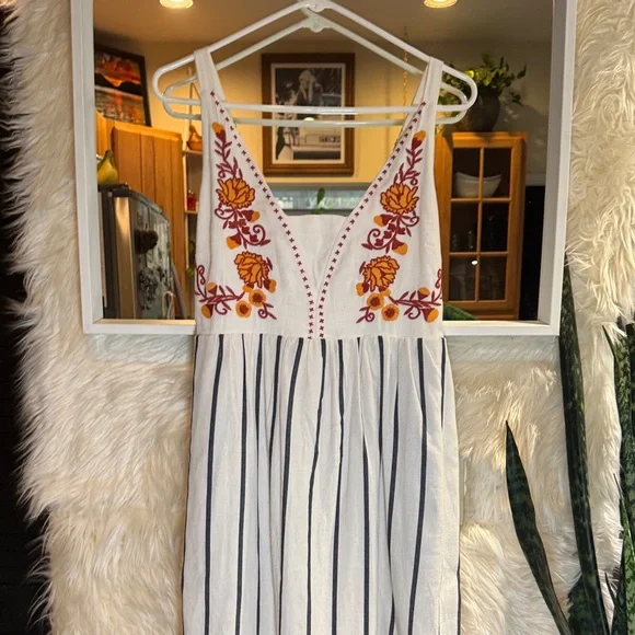 Mello Day Embroidered Striped Maxi Dress – Like New - Picture 2 of 7